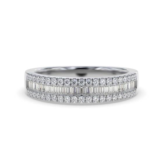 0.50ct Round and Baguette Diamond Dress Ring