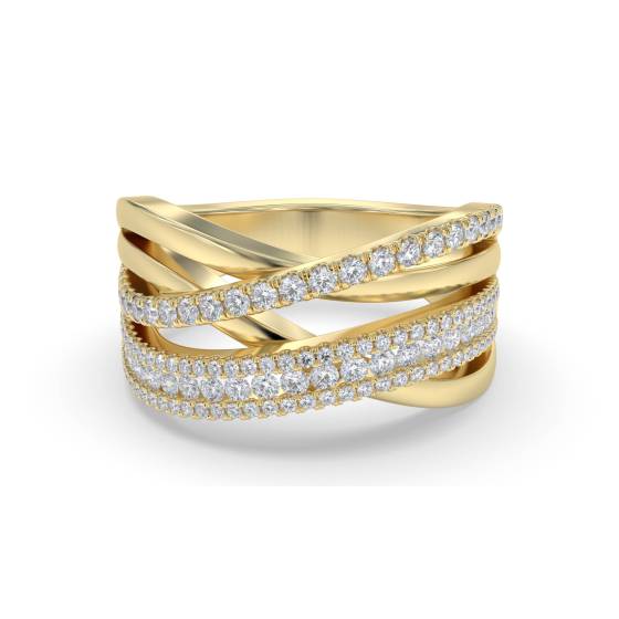 0.60ct Elegant Round Diamond Cross Over Dress Ring