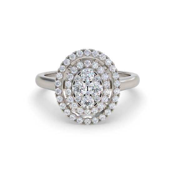 0.80ct Elegant Round Diamond Cluster Ring