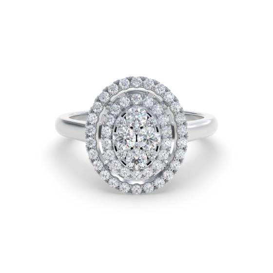 0.80ct Elegant Round Diamond Cluster Ring