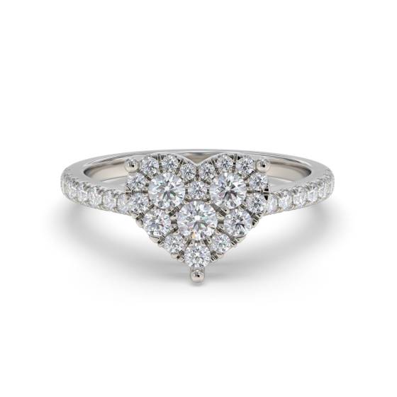 0.50ct Modern Pear Shaped Round Diamond Cluster Ring