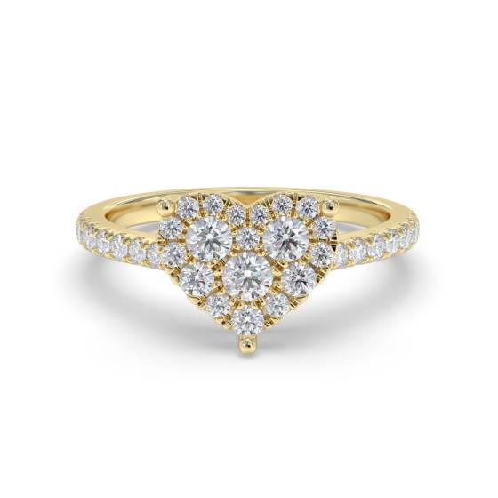 0.50ct Modern Pear Shaped Round Diamond Cluster Ring