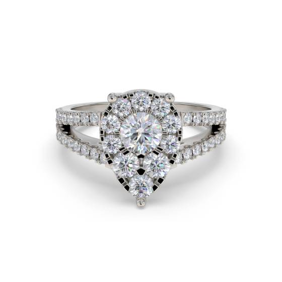 0.60ct Elegant Round Diamond Cluster Ring