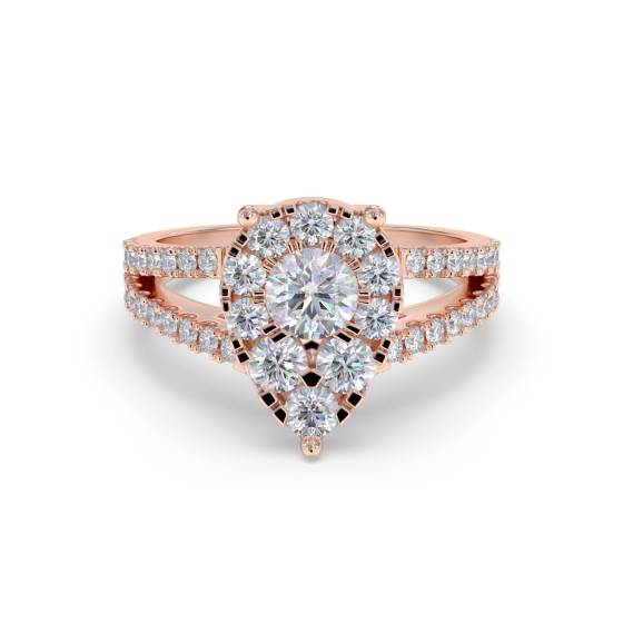 0.60ct Elegant Round Diamond Cluster Ring
