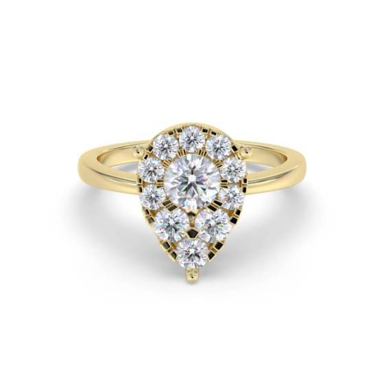 0.30ct Pear Shaped Round Diamond Cluster Ring