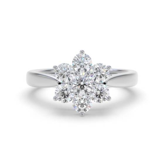 0.75ct Elegant Round Diamond Cluster Ring