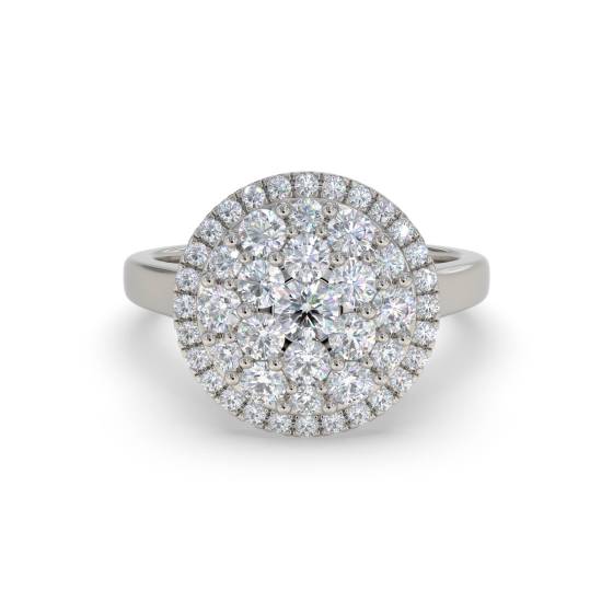 0.90ct Elegant Round Diamond Cluster Ring