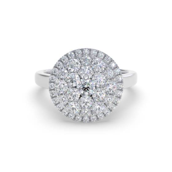 0.90ct Elegant Round Diamond Cluster Ring