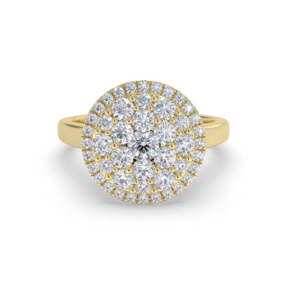 0.90ct Elegant Round Diamond Cluster Ring