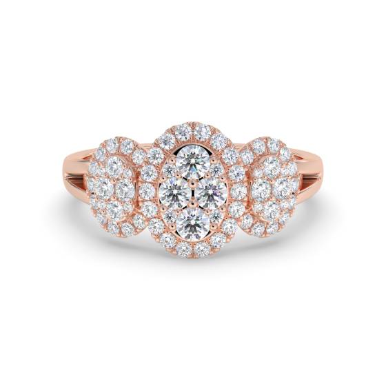 0.80ct Modern Cluster Round Diamond Dress Ring