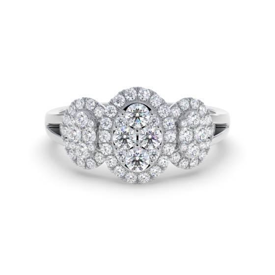0.80ct Modern Cluster Round Diamond Dress Ring