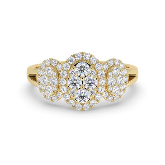 0.80ct Modern Cluster Round Diamond Dress Ring
