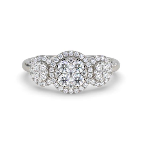 0.75ct Modern Cluster Round Diamond Dress Ring