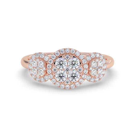0.75ct Modern Cluster Round Diamond Dress Ring