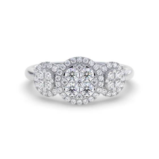 0.75ct Modern Cluster Round Diamond Dress Ring