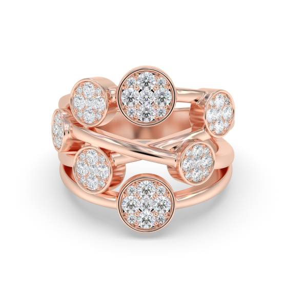 1.00ct Designer Round Diamond Bubble Dress Ring