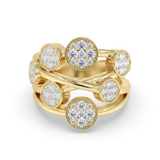 1.00ct Designer Round Diamond Bubble Dress Ring