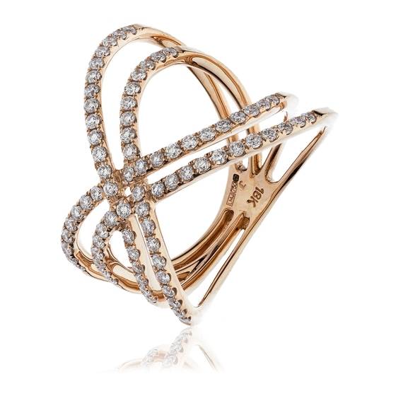 0.70ct Classic Spiral Round Diamond Designer Ring