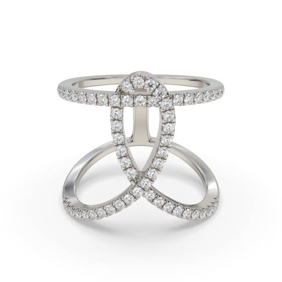 0.55ct Classic Spiral Round Diamond Designer Ring