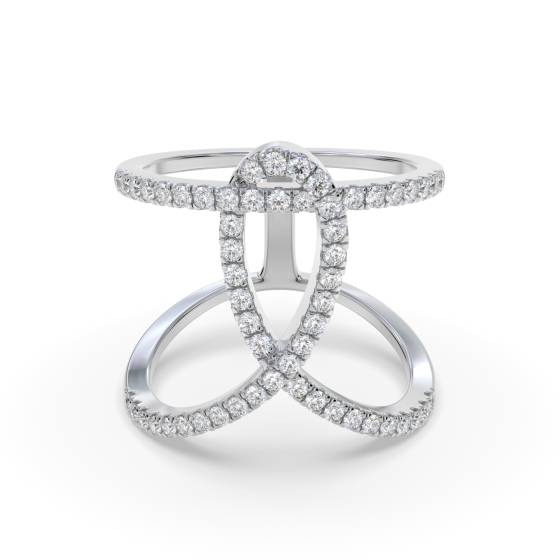 0.55ct Classic Spiral Round Diamond Designer Ring