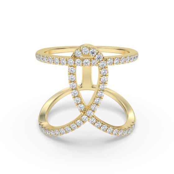 0.55ct Classic Spiral Round Diamond Designer Ring