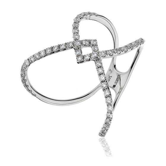 0.50ct Classic Spiral Round Diamond Designer Ring