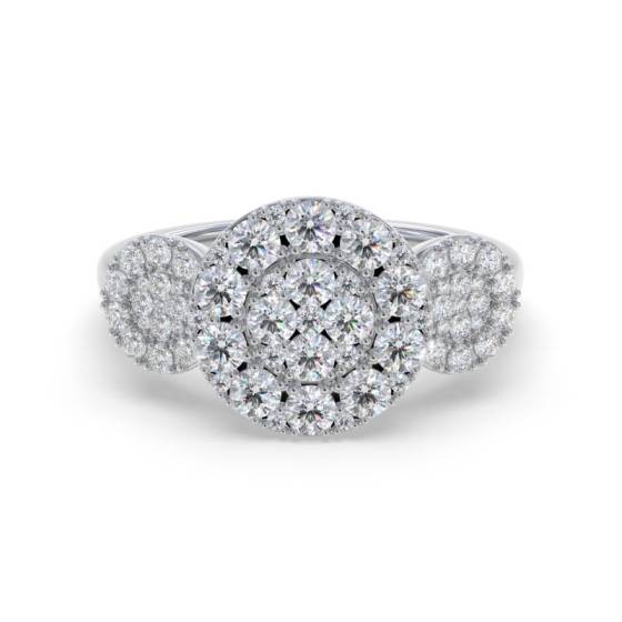 1.80ct Modern Cluster Round Diamond Dress Ring