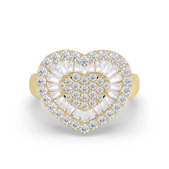 1.40ct Elegant Diamond Cluster Heart Dress Ring