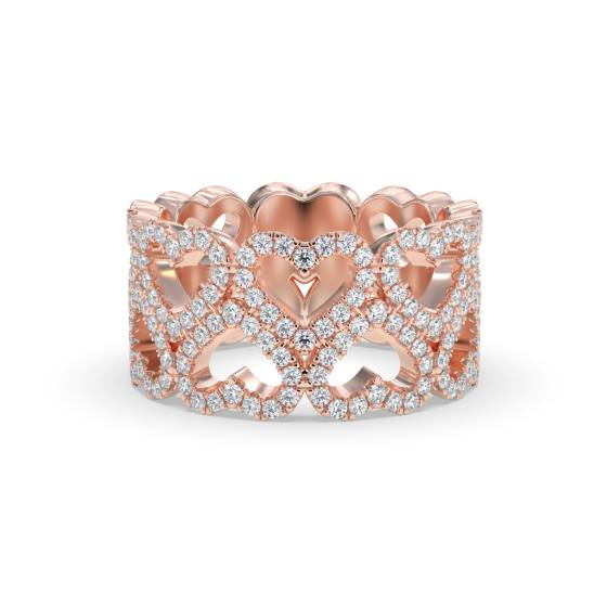 0.60ct Elegant Round Diamond Heart Dress Ring