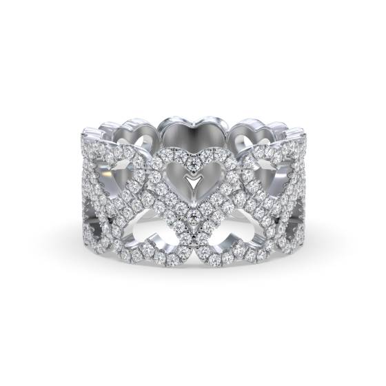 0.60ct Elegant Round Diamond Heart Dress Ring