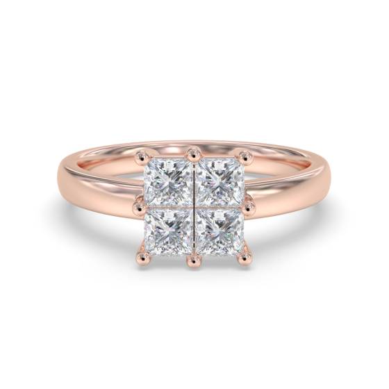 0.50ct Elegant Princess Diamond Cluster Ring