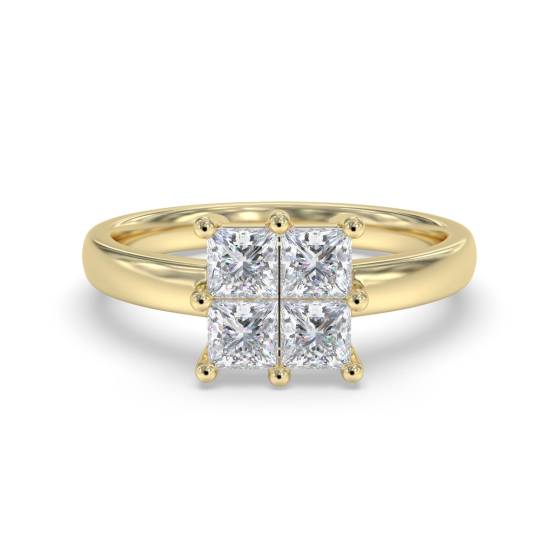 0.50ct Elegant Princess Diamond Cluster Ring