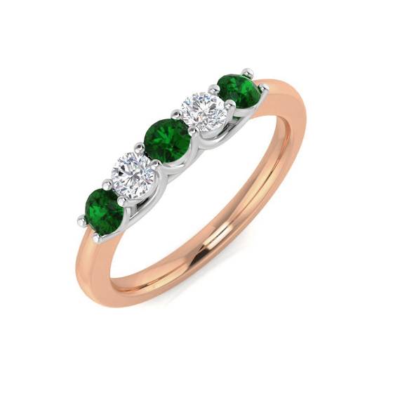 0.50ct Emerald and Diamond Designer Ring