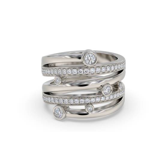 0.40ct Elegant Swirl Round Diamond Dress Ring