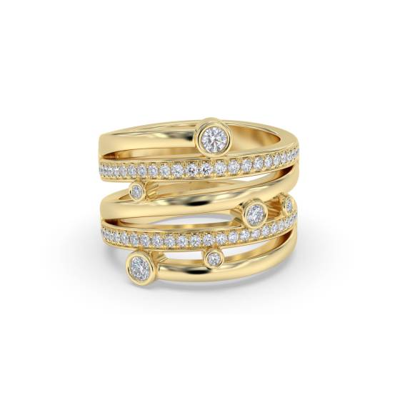 0.40ct Elegant Swirl Round Diamond Dress Ring