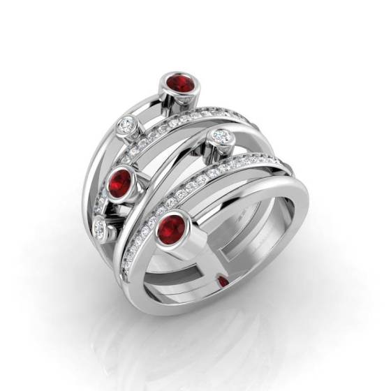 0.70ct Round Cut Ruby Gemstone Ring