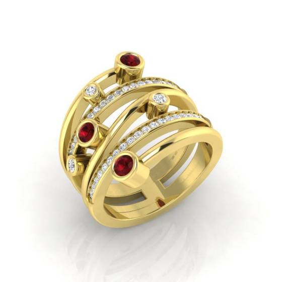 0.70ct Round Cut Ruby Gemstone Ring