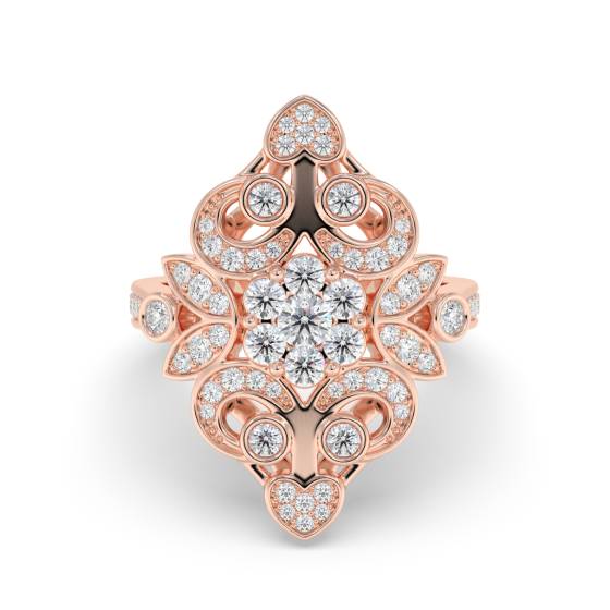 0.90ct Elegant Round Diamond Dress Ring