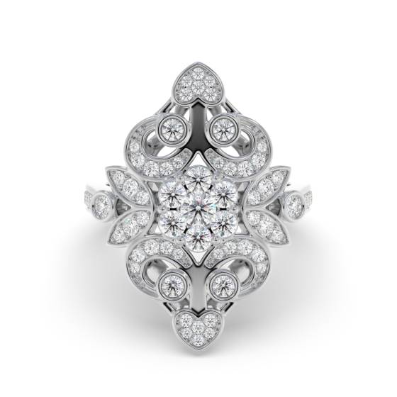 0.90ct Elegant Round Diamond Dress Ring