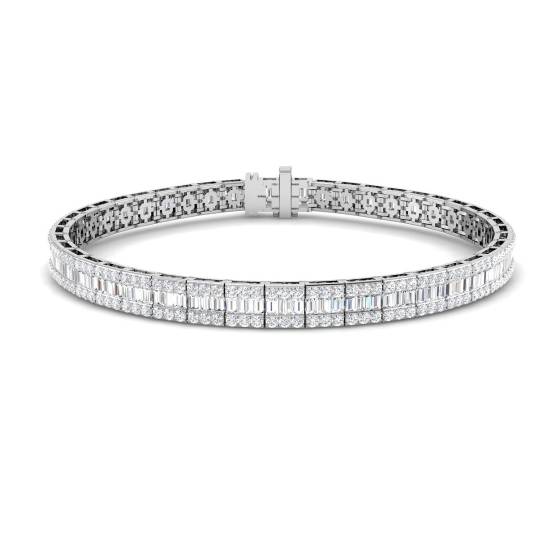 4.55ct SI2/G Round cut Natural Diamond Designer Bracelet in 18k White Gold
