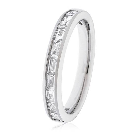 0.60ct VS/F-G Baguette Natural Diamond Half Eternity Ring