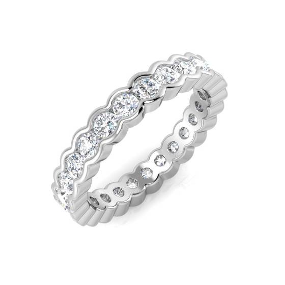 1.39ct SI1/G Round cut Natural Diamond Full Eternity Ring in Platinum