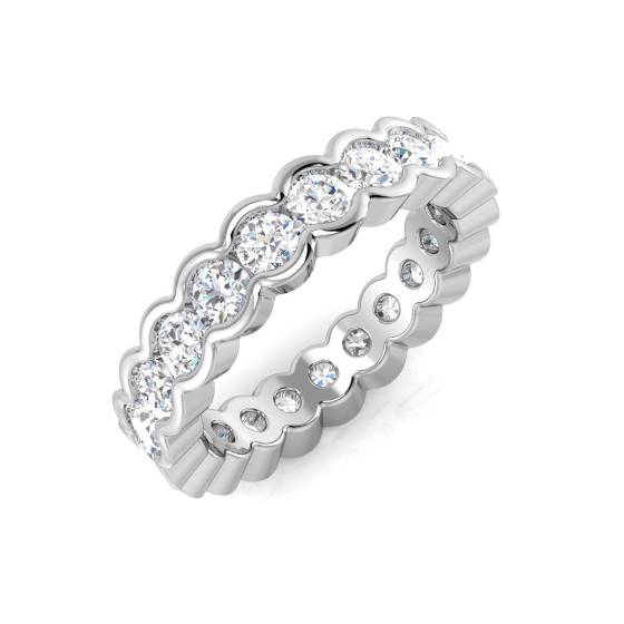 2.11ct SI1/G Round cut Natural Diamond Full Eternity Ring in 18k White Gold