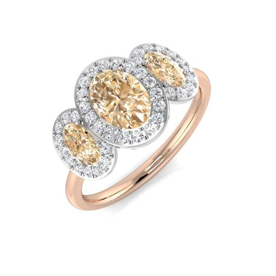 1.46ct SI2/G Oval cut Morganite Gemstone Ring in 18k Rose Gold