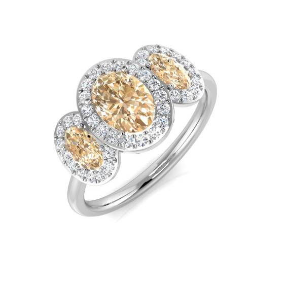 1.46ct I1/G Oval cut Morganite Gemstone Ring in 9k White Gold