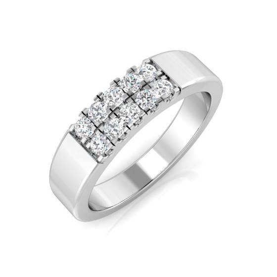 0.29ct SI1/G Round cut Natural Diamond Ring in 18k White Gold