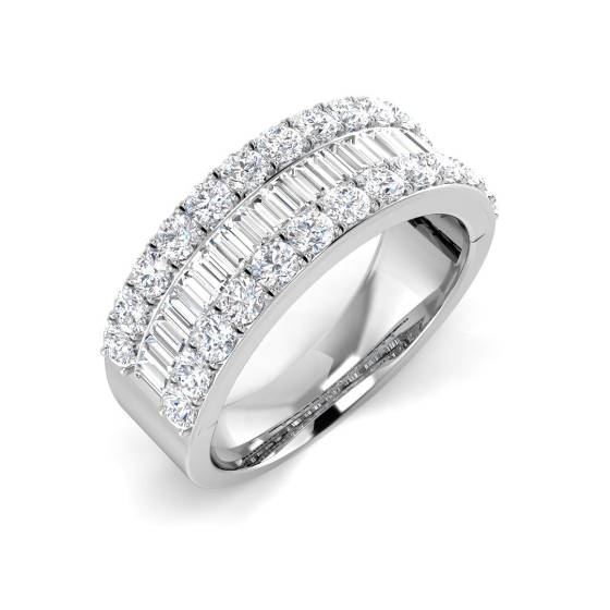 2.00ct SI2/G Baguette cut Natural Diamond Designer Ring in Platinum