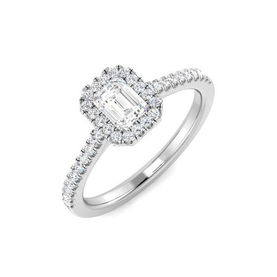 0.53ct SI1/G Emerald cut Natural Diamond Engagement Ring in Platinum