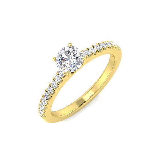 0.43ct SI2/G Round Cut Natural Diamond Shoulder Set Ring