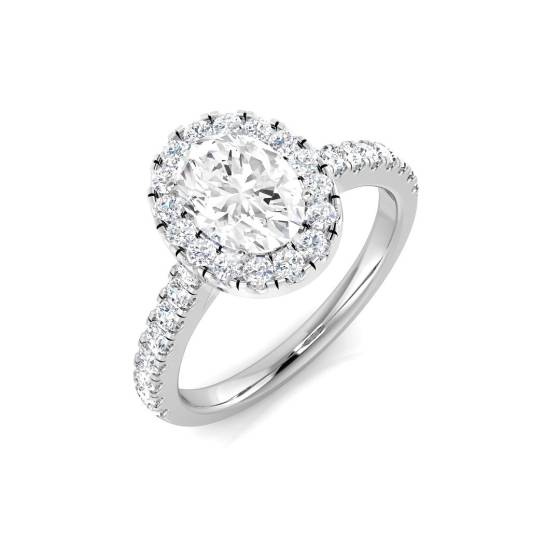 0.55ct SI1/K Oval cut Natural Diamond Engagement Ring in Platinum